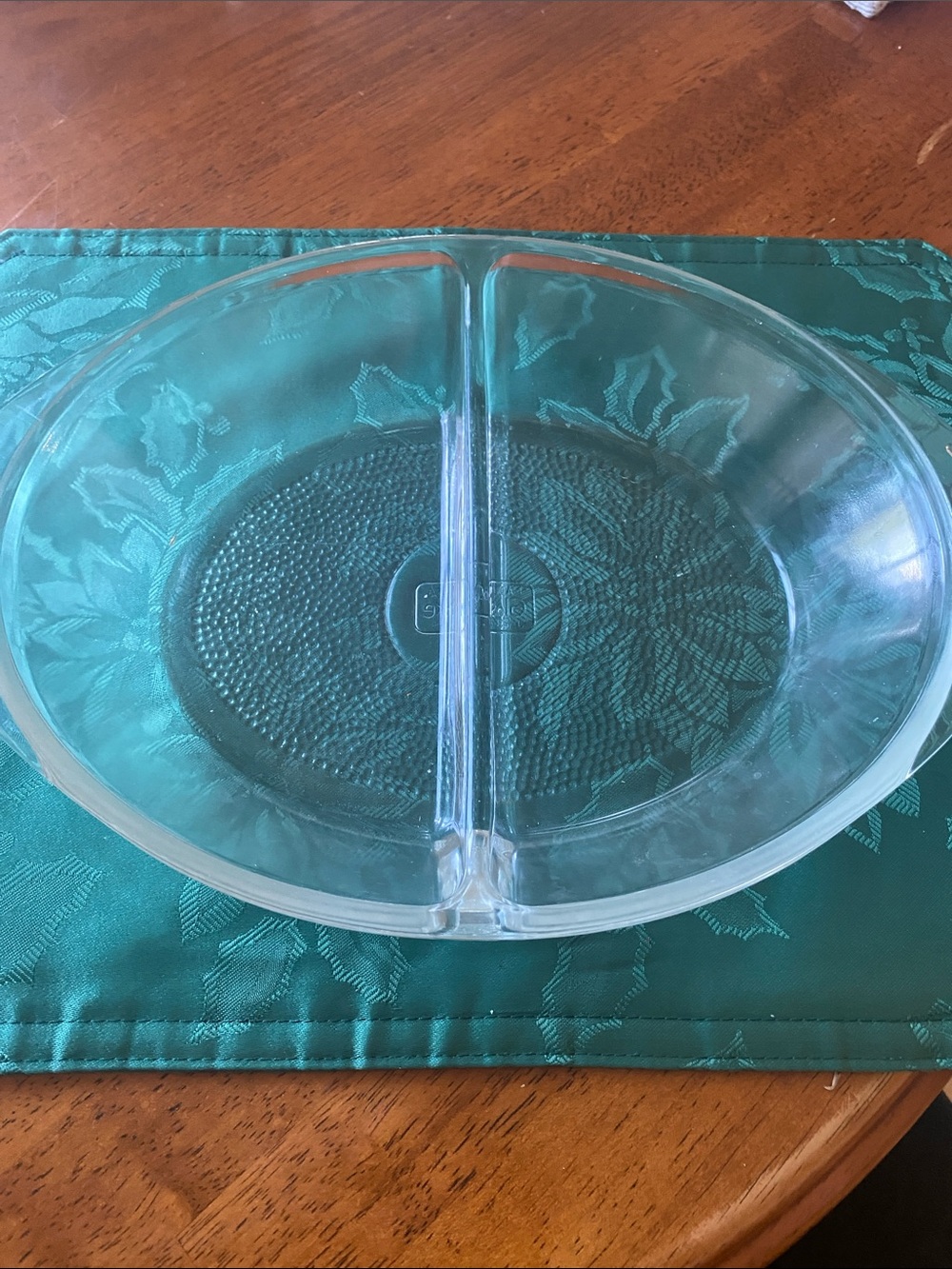 Clear Divided Serving Bowl - White/Clear